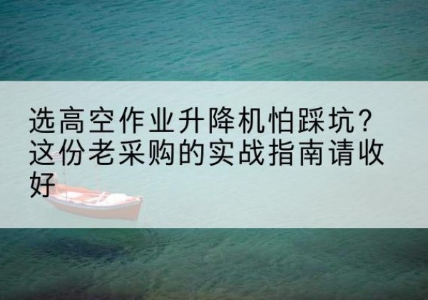 滁州高空作业升降机厂家推荐-选高空作业升降机怕踩坑？这份老采购的实战指南请收好